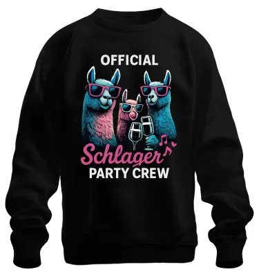 Produktbild von Schlager Party Crew Offiziell Alpaka Lama Prosecco Musik Sweatshirt Pullover, Schwarz, M