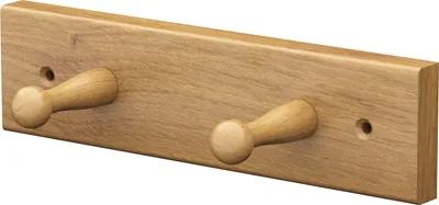 Produktbild von sossai Garderobenleiste Eiche / 2 Haken Holz Wandgarderobe Flur Garderobenhaken Kleiderhaken