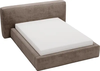 Produktbild von Polsterbett 140x200 cm Monza - Stilvoll Doppelbett mit Lattenrost & Bettkasten - Braun (Symphony 6)