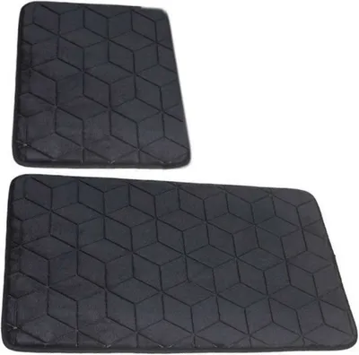 Produktbild von Badezimmer Teppiche Sumba Schwarz 31 - Zweiteilig 2 Stück: Teppich 45x75+ Unterlage 45x35