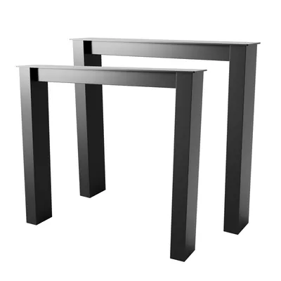 Produktbild von MetaloPro Tischbeine Etamin Lite Extreme – 2x Schwarze Robuste Metallbeine in Rechteckiger Form Für Moderne Ess-, Arbeits- und Konferenztische, 72cm