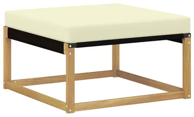 Immagine prodotto di vidaXL Pouf da esterno in legno massello di acacia e Textilene bianco