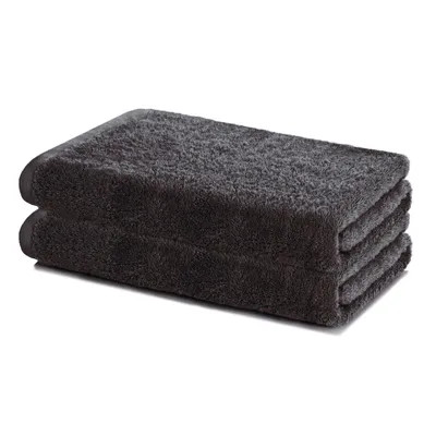 Zdjęcie produktu dla Zestaw 2 ręczników kąpielowych Lavea® Sydney, ręcznik kąpielowy, 100% bawełna, można prać w temperaturze 60°C, 2 sztuki, 60 x 120 cm, antracytowy