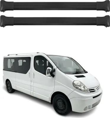 Image de Barres de toit transversales pour Nissan Primastar 2001-2014 Aluminium Noir 3Pcs