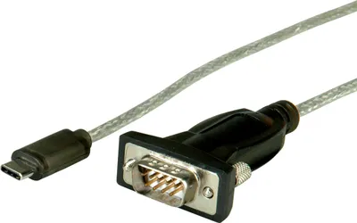 Produktbild von ROLINE USB - Seriell Konverter-Kabel, Typ C - RS232, schwarz, 1,8 m