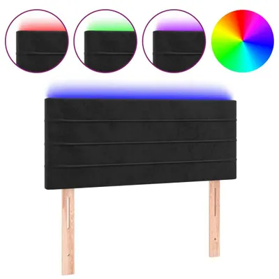 Immagine prodotto di vidaXL Testiera LED nera 100x5x78/88 cm Velluto