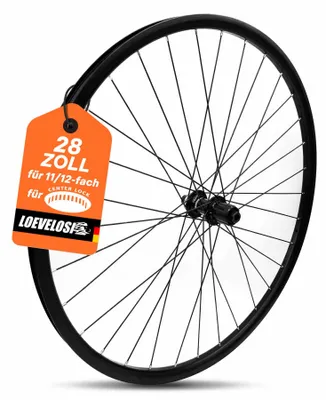 Produktbild von Laufrad 28 Zoll Gravel Hinterrad 32 Loch Tubeless Ready mit Centerlock Schwarz