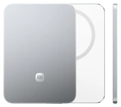Zdjęcie produktu dla Xiaomi, ultracienki powerbank magnetyczny, 5000 mAh, 15W, srebrny