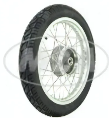 Produktbild von Komplettrad - Hinten - 1,6x16 Zoll - Alufelge poliert, Edelstahlspeichen, mit Vee Rubber - Reifen VRM094 montiert