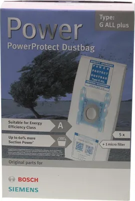 A box of Bosch vacuum cleaner dustbags.
