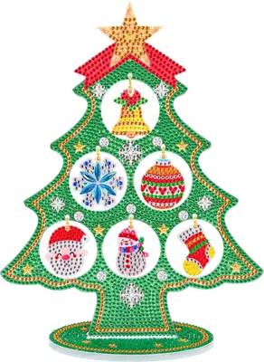 Produktbild von Diamond Painting Weihnachtsdeko, Beidseitig DIY 5D Weihnachten Diamant Painting, Diamant Painting Kit Weihnachtsbaum for Tisch Dekoration Weihnachtsgeschenke