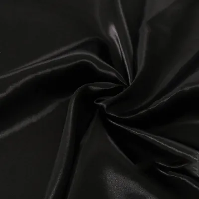 Satinnstoff 150 cm breit, pro Meter, schwarz, für Kleidung & Deko