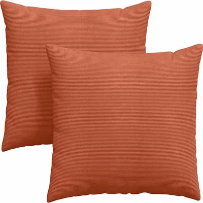 Obrázok produktu pre vidaXL Vankúše na pohovku, 2 kusy, tkanina s textúrou, červeno-oranžová, 80 x 80 cm