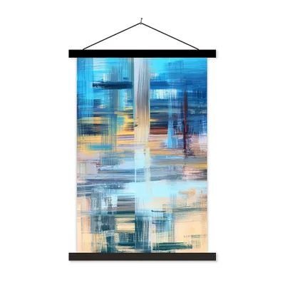 Produktbild von MuchoWow® Textilposter Ölfarbe - Abstrakt - Malerei 40x60 cm mit schwarzem Rahmen - Wanddekorationen