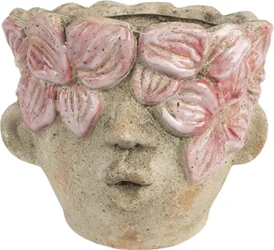 Image de Clayre & Eef Pot de fleurs Ø 18x15 cm Beige Terracota