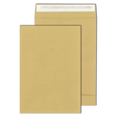 Productafbeelding van mayer-network 30007051 - Vouwzakken - B4, zonder venster, 40 mm vouw, kartonnen bodem, zelfklevend, 140 g/m², bruin, 250 stuks