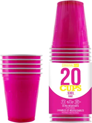 Produktbild von Plastikbecher pink, 53 cl, 20 Stück, für Party und Beer Pong