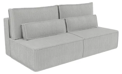 Produktbild von Sofa LINO mit Schlaffunktion, Schlafsofa, Wohnzimmersofa, Couch, Soffa, Bettsofa, Kordstoff – Hellgrau TILIA 86