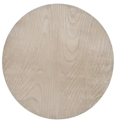 Produktbild von BELIANI Teppich Beige Kunstkaninchenfell Rund ⌀ 160 cm Holzoptik Modern für Fußbodenheizung Langflor Shaggy Wohn- und Schlafzimmer