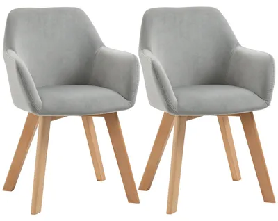 Immagine prodotto di Sedia da pranzo - Sedia imbottita - Sedia in velluto - Struttura in legno di gomma - Comfort elevato