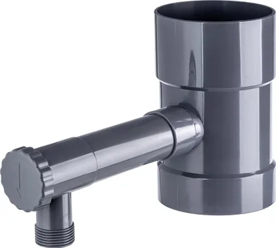 Obrázek produktu pro Sběrač dešťové vody – sběrač okapové roury – s ventilem – pro okapovou rouru 100 mm – šedý