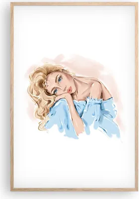 Produktbild von Gerahmtes Poster - Rahmen in heller Eiche - Nachdenklich Frau Blond - 61x91,5 cm - Wand Bild - Wanddeko - Wandbilder - Kunstposter - Wandposter - Bilderrahmen - Bilder - Kunstdruck - P2NPA61x91-5083
