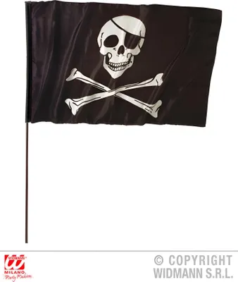 Produktbild von Piratenfahne 120x70cm mit Halter 140cm