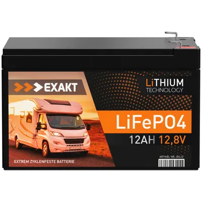 Produktbild von LiFePO4 12V 12Ah Lithium Akku USV Kinderauto Solar ersetzt 8Ah 10Ah