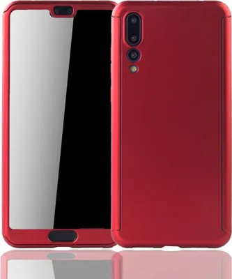 Immagine prodotto di Custodia protettiva per smartphone Huawei P20 Pro, cover completa, protezione per lo schermo, colore rosso