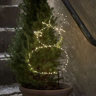 Productafbeelding van Batterijgevoede kerstverlichting, "Iceman", tuinverlichting met LED-sneeuwpop-silhouet, timer, hoogte 37 cm