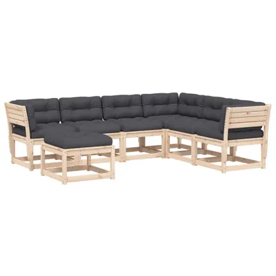 Produktbild von vidaXL 7-tlg. Garten-Lounge-Set mit Kissen Massivholz Kiefer
