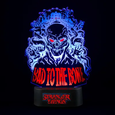 Productafbeelding van Stranger Things tafellamp, "Bad to the Bone"