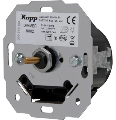 Produktbild von Kopp Unterputz Schalter Dimmer Zeitschaltuhr Telefon Cat6 Zeitschaltuhr Auswahl E-Dimmer mit Druck-Wechselschalter Phasenabschnitt
