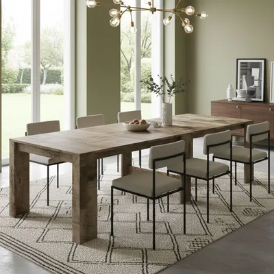 Immagine prodotto di Dmora Consolle Allungabile Anello 90x300x77h cm Marrone Acero, 12 Posti Allungabile Italy