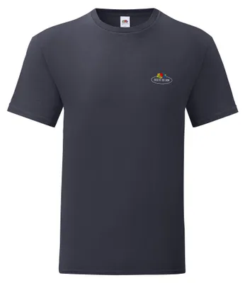 Produktbild von Fruit of the Loom Iconic 150 T-Shirt mit Vintage-Logo auf der Brust Farbe: deep navy - Vintage-Logo klein Größe: L