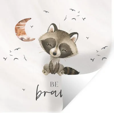 Produktbild von MuchoWow® Wandtattoo Wandsticker Wandaufkleber Aquarell - Sei mutig - Zitate - Kinder - Jungen - Mädchen 30x30 cm Selbstklebend und Repositionierbar - Repositionierbar - Wasser abweisend