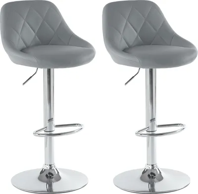 Produktbild von FCH 2er Set Barhocker Barstuhl Höhenverstellbar Tresenhocker Küchenhocker, Grau