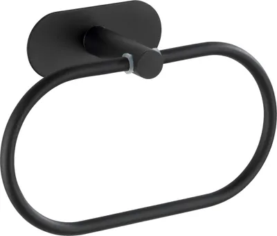 Obrázok produktu pre WENKO Turbo-Loc krúžok na uteráky Orea Black Matt, upevnenie bez vŕtania, flexibilný pohyblivý držiak na uteráky, pevná kvalita z nehrdzavejúcej ocele, 20,5 x 12,5 x 7,5 cm