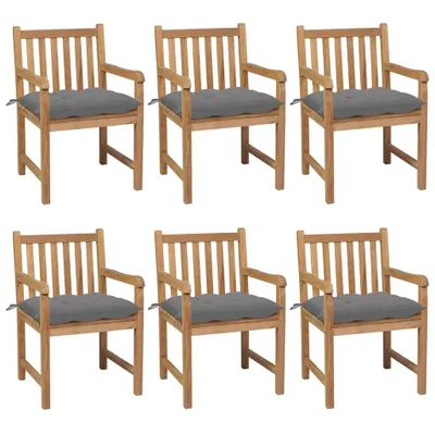 Produktbild von VidaXL 3073047, Terrasse, Gepolsterter Sitz, Teak, Grau, Polyester, 580 mm