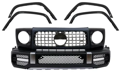 Produktbild von Stoßstangen für Mercedes G-Klasse W463 MOPF 18+ G63 Look Kühlergrill Radkästen.