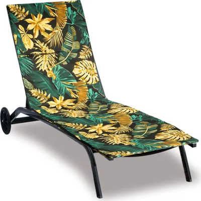Image de Coussin pour chaise longue - housse avec fermeture éclair - 55x195 cm - Vert