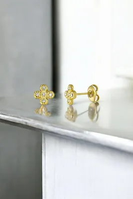 Produktbild von Acura-Styles Ohrringe Kleeblatt, Vierblättriges Kleeblatt Ohrstecker für Damen E