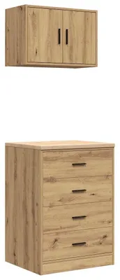 Obrázek produktu pro vidaXL Garážové skříně 2 ks. Řemeslný materiál na bázi dubového dřeva