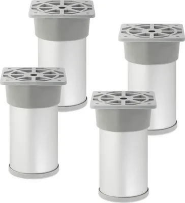 Zdjęcie produktu dla 4 nóżki meblowe Alfa II 100 mm (+ 10 mm) Ø 50 mm anodowane na kolor srebrny nóżki meblowe z regulacją wysokości wykonane z aluminium Sotech
