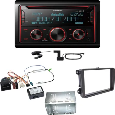 Produktbild von Pioneer FH-S820DAB DAB+ Bluetooth USB Einbauset für Tiguan Amarok Caddy Jetta