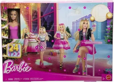Produktbild von Barbie -Modepuppe Adventskalender mit 24 Überraschungen, bestehend aus Kleidungsstücken und Accessoires, Modepuppe, Weiblich, 3 Jahr(e), Mädchen, 320 mm, 125 g
