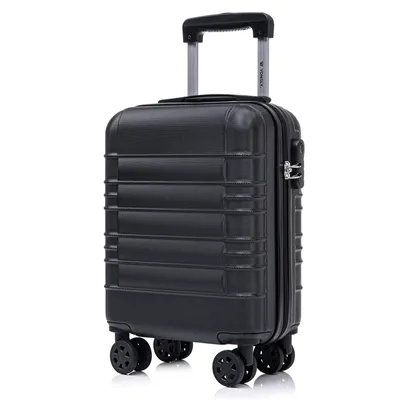 Produktbild von Koffer Trolley Reisekoffer Suitcase, Rollkoffer Handgepäck ,mit 4 Rollen360°, Hartschalenreisekoffer, Zahlenschloss, Weicher Gummigriff(S,Schwarz)