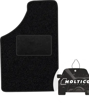 Produktbild von moto-MOLTICO Fahrer Fußmatte Auto Velours Fahrerseite Autoteppiche Schwarz Fahrermatte 1-teilig passend für Opel Corsa A 1982-1993