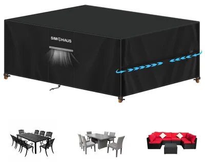 Obrázok produktu pre Ochranná plachta na záhradný nábytok, 420D Oxford, vodeodolná, 250x150x90 cm, čierna
