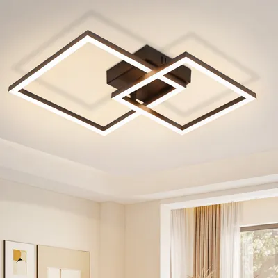 Produktbild von ZMH LED Deckenleuchte Schwarz Eckig Deckenlampe 20W Warmweiß Schlafzimmerlampe Modern Design Wohnzimmer Schwarz Küche Lampe Deckenbeleuchtung